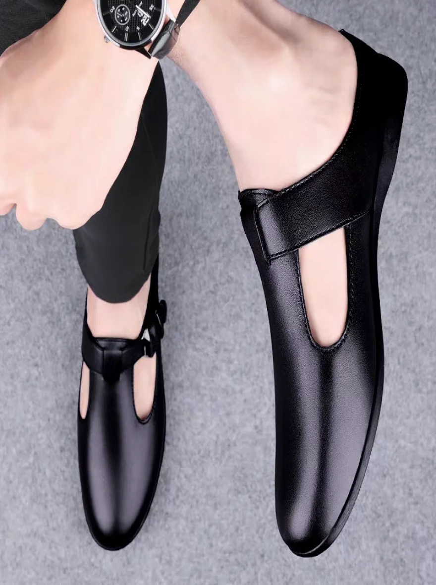 Mens Premium Leather Slip on mules Casual Shoes