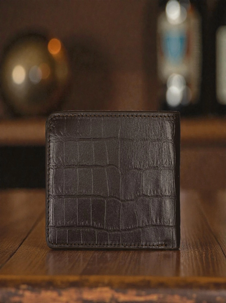 Zays Handcrafted Crocodile Embossed Premium Leather Bifold Wallet