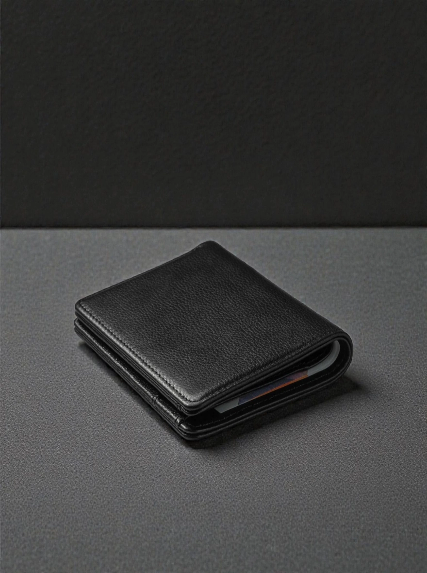 Zays Handcrafted Premium Leather Bifold Short Wallet Tread