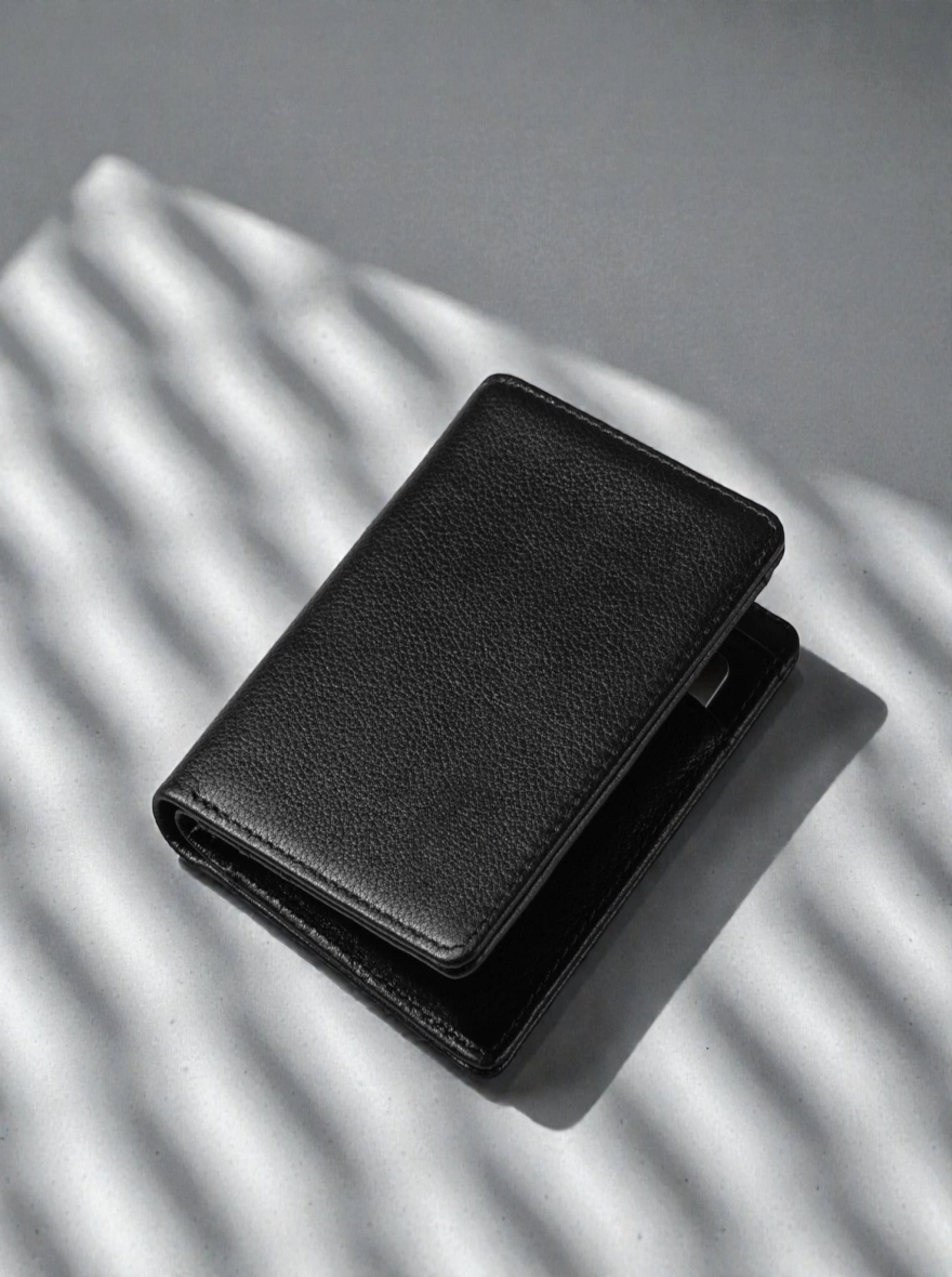 Zays Handcrafted Premium Leather Bifold Short Wallet Tread