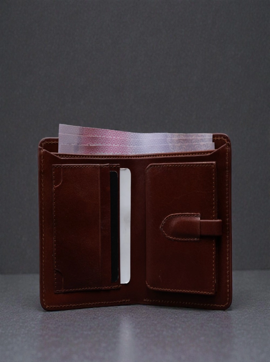 Zays Handcrafted Premium Oil Pull Up Leather Bifold Wallet