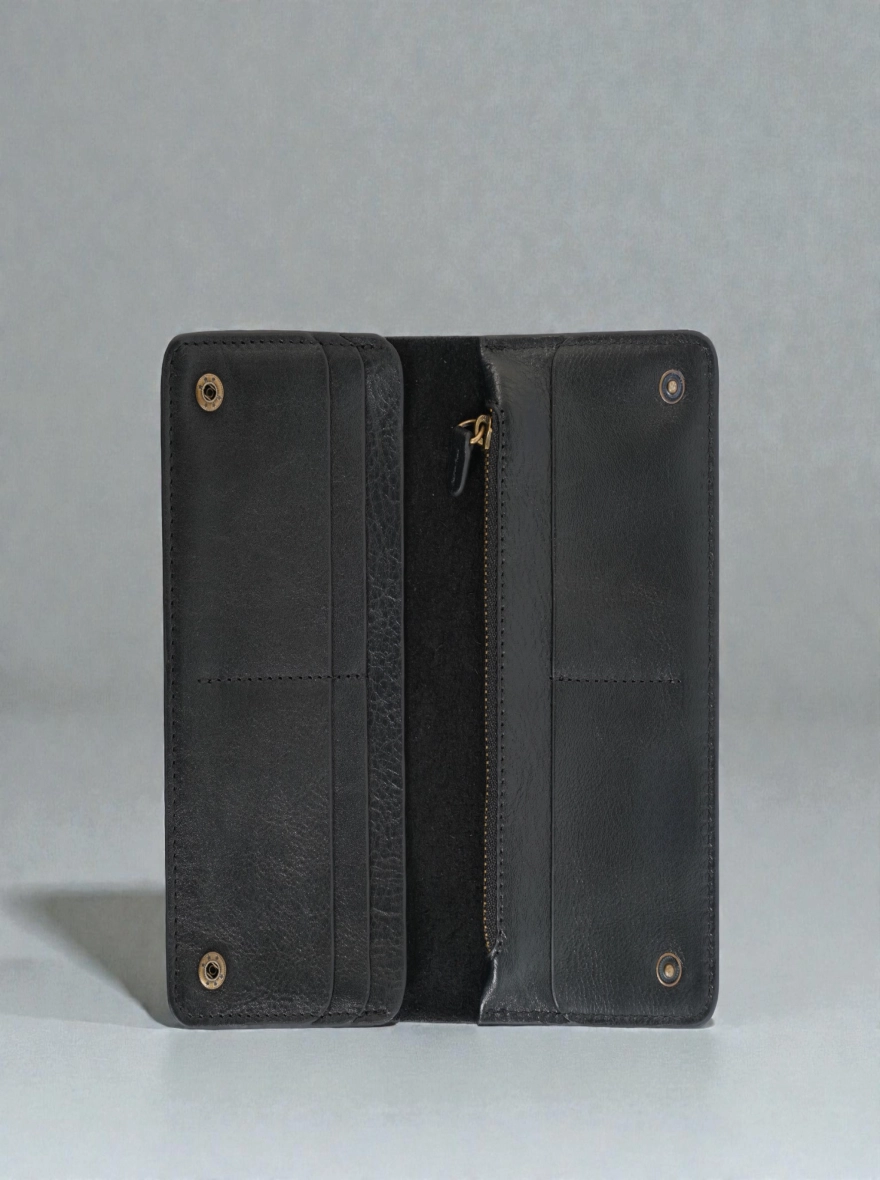 Zays Handcrafted Full-Grain Leather Long Wallet