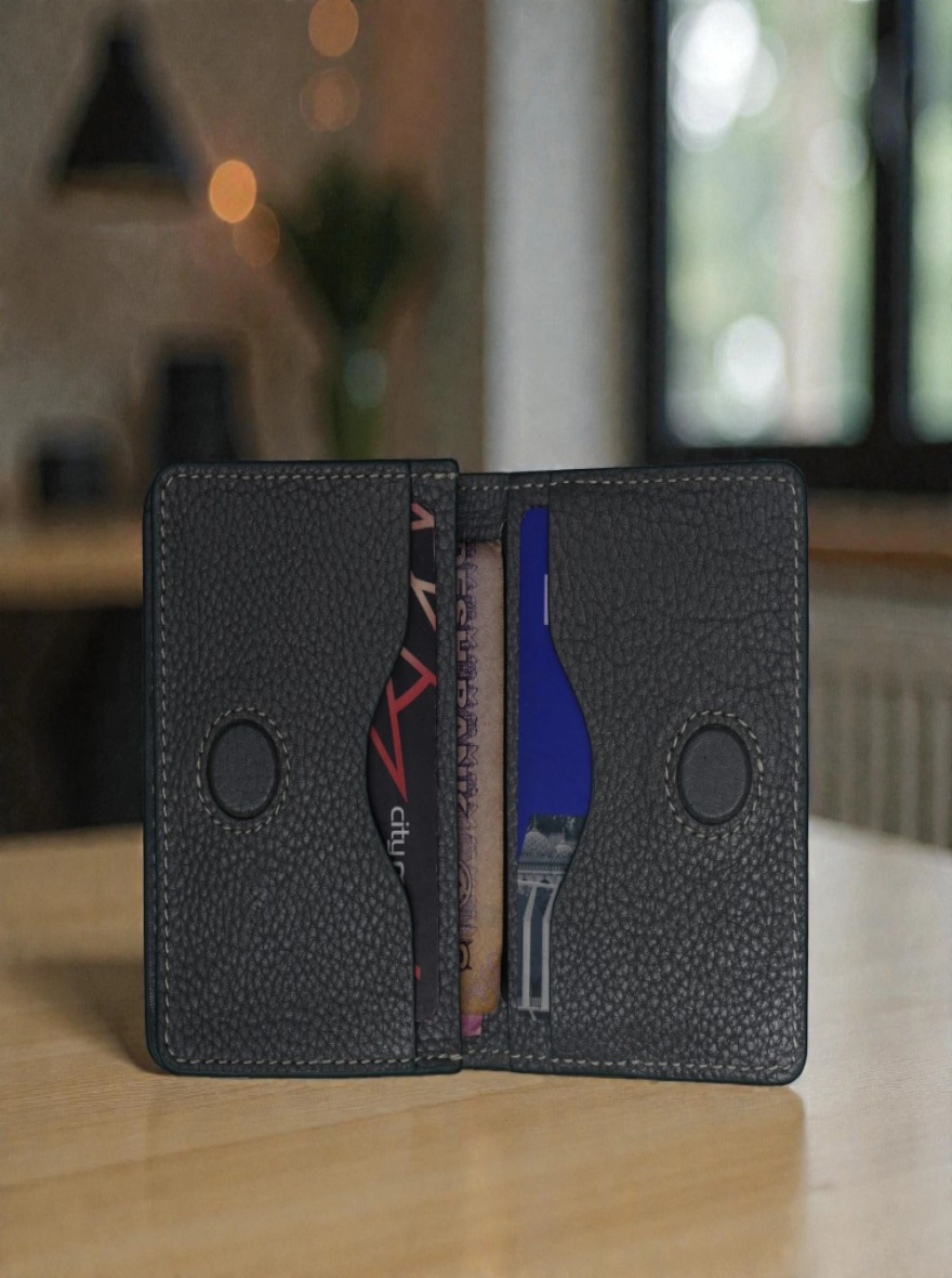 Name: Zays Premium Eco-Friendly Leather Magnetic Card Holder Mini Wallet