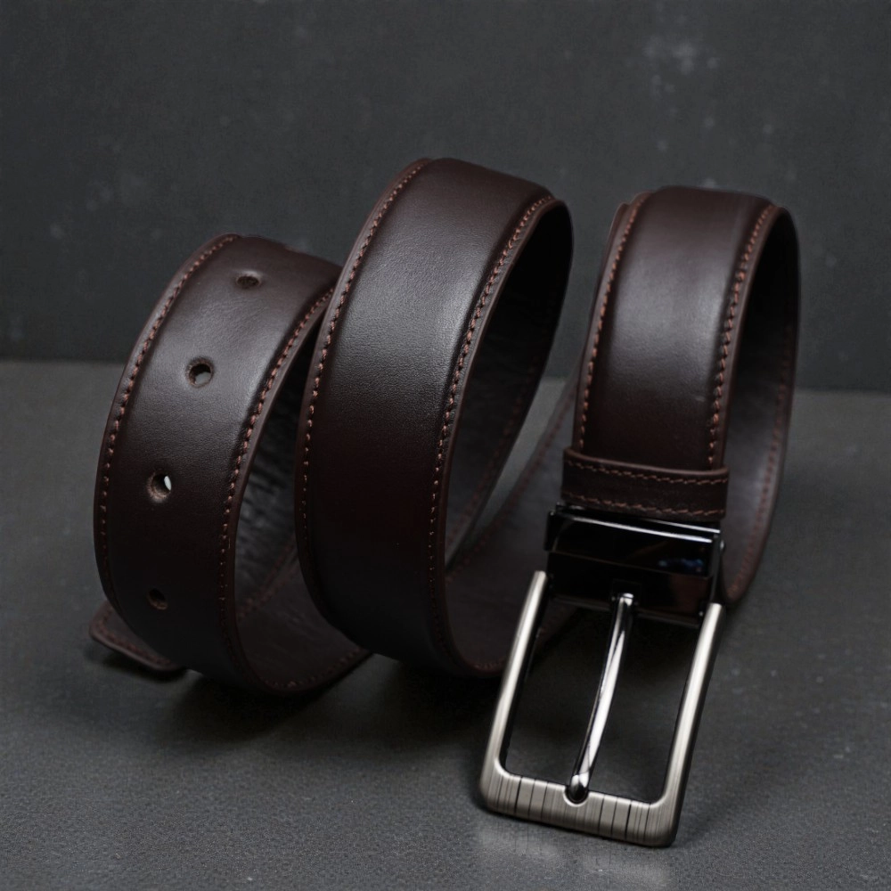 Zays Handcrafted Leather Belt for Men - Full-Grain Cowhide Adjustable Fit Stylish and Long-Lasting Designed for Office Traditional and Casual Use
