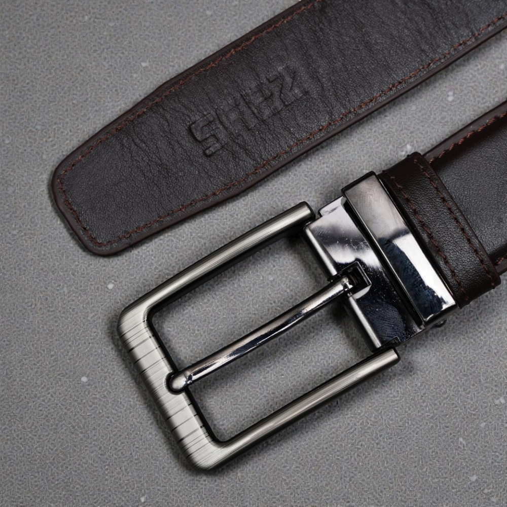 Zays Handcrafted Leather Belt for Men - Full-Grain Cowhide Adjustable Fit Stylish and Long-Lasting Designed for Office Traditional and Casual Use