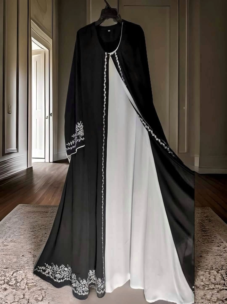 Midnight Glitz Shimmering Butterfly Borkha Set