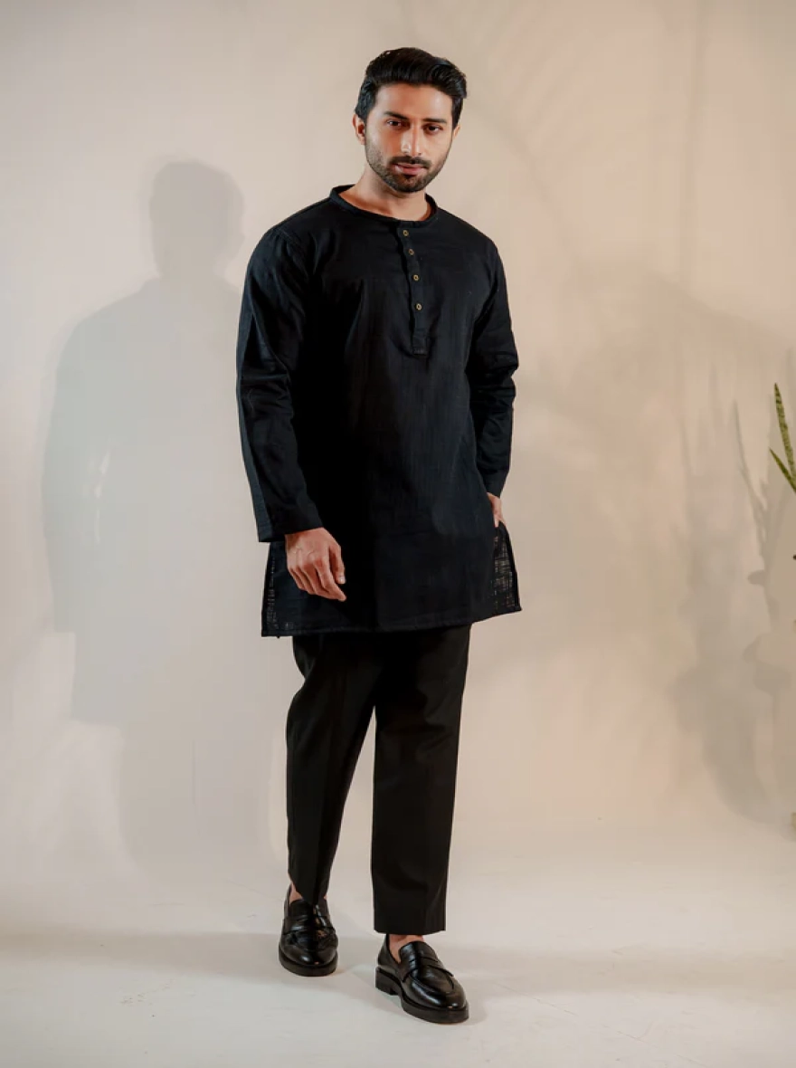 Shehzan Contemporary Panjabi – Jet Black