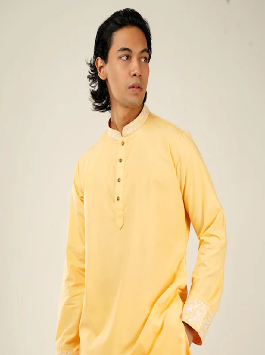 Shehzada Embroidered Panjabi in Tuscan Sun