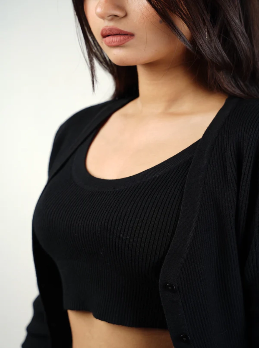 Jet Black 3-Piece Co-ord Set