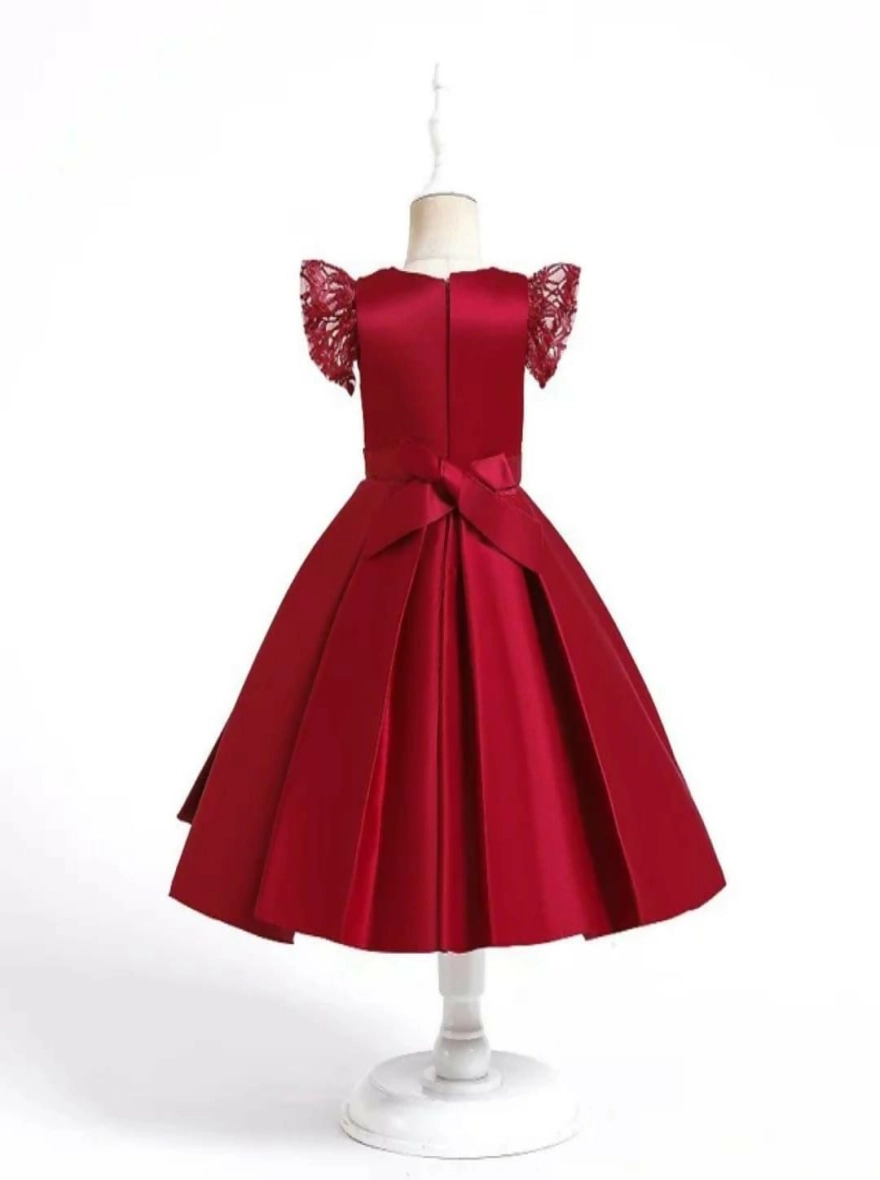 Imported China Princess Brick Red Luxury Frock