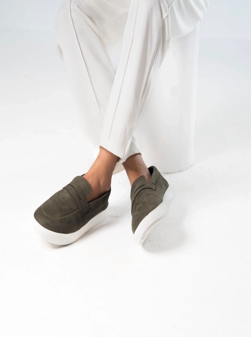 Zuqo Mens Sneaker Active - Suede Olive