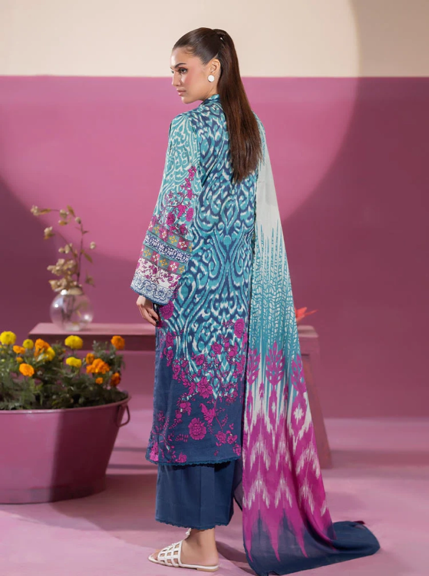 Binaas Ciel Azure Ikat – 3 Piece Digital Printed Lawn Suit