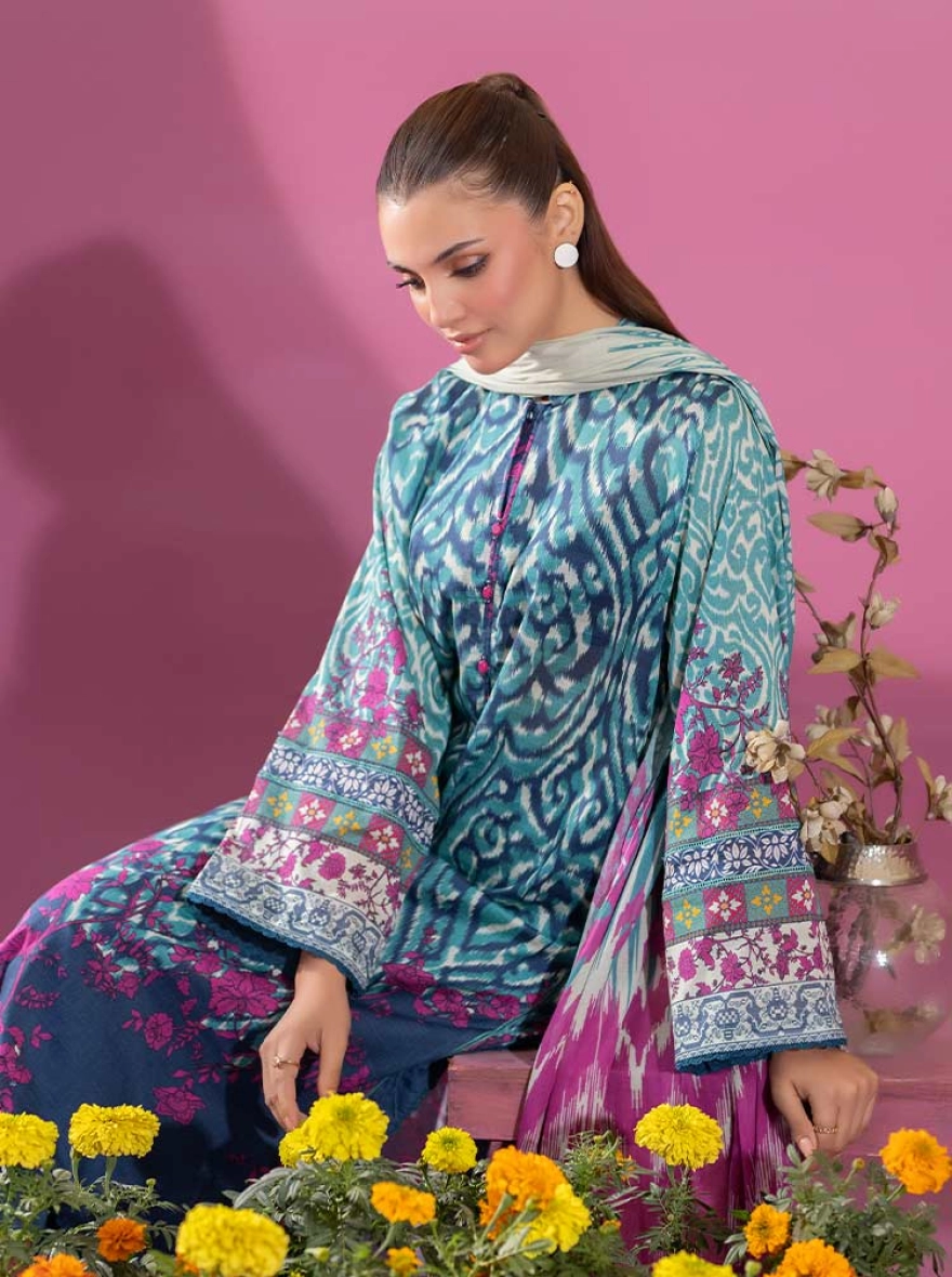 Binaas Ciel Azure Ikat – 3 Piece Digital Printed Lawn Suit