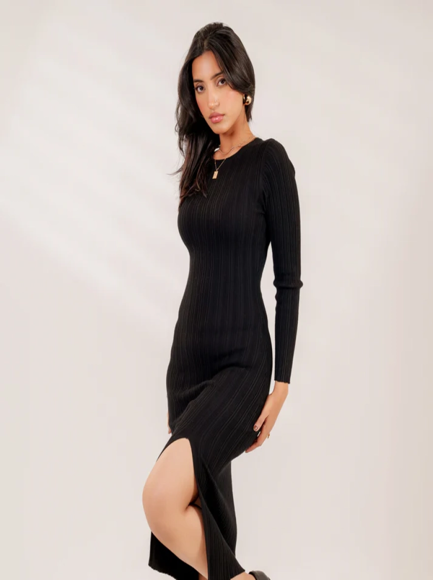 Alessandra Bodycon Dress (Black)