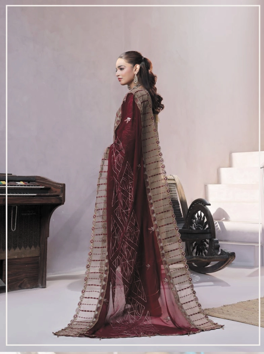 Dastaan by Khalid – Embroidered Chiffon 3-Piece Unstitched Suit