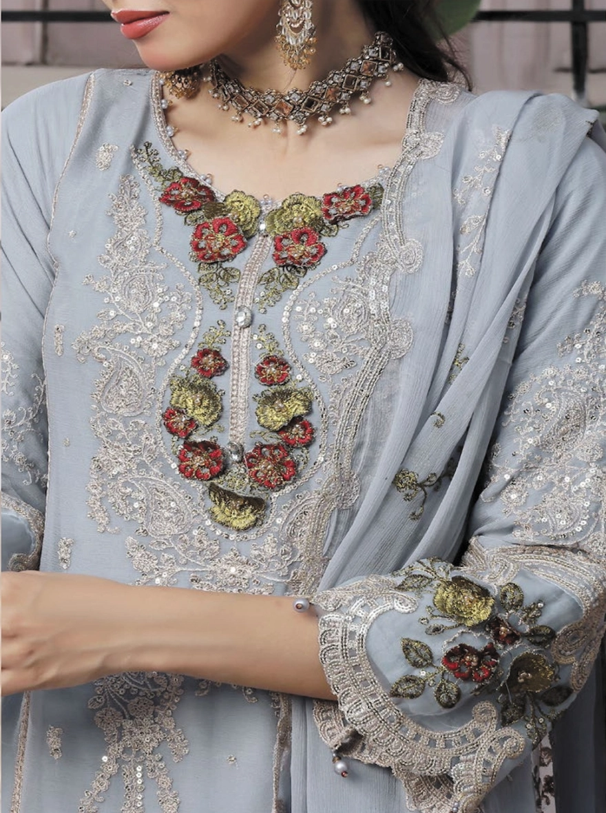 Dastaan by Bin Khalid – Embroidered 3-Piece Unstitched Suit