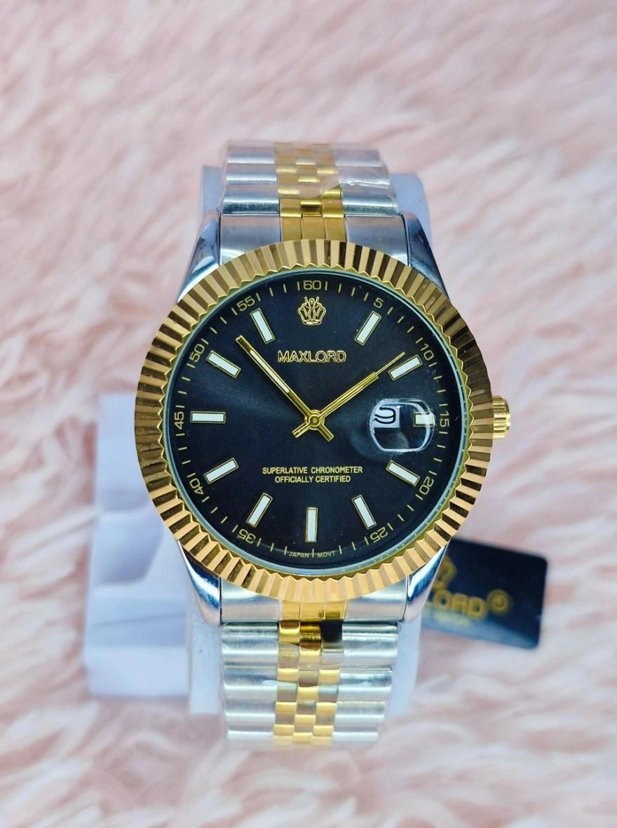 MAXLORD 9638G Luxury Dual-Display Waterproof Stainless Steel Watch