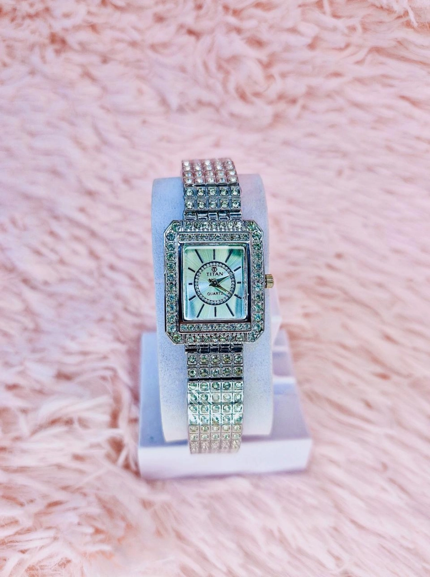 Titan Raga Showstopper Luxury Green Dial Gold Watch