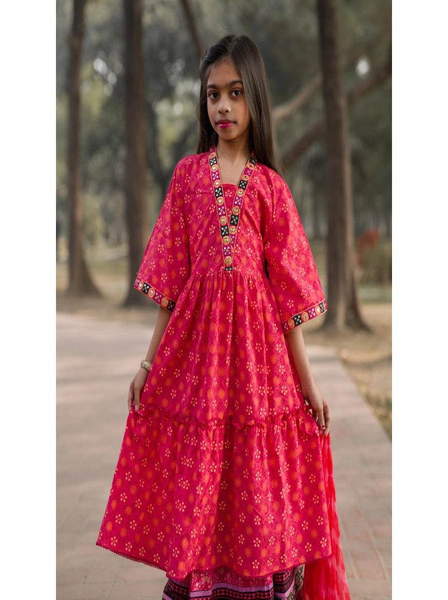 Baby Girls Soft,Cotton Three-Piece Set – Screen Print & Embroidery