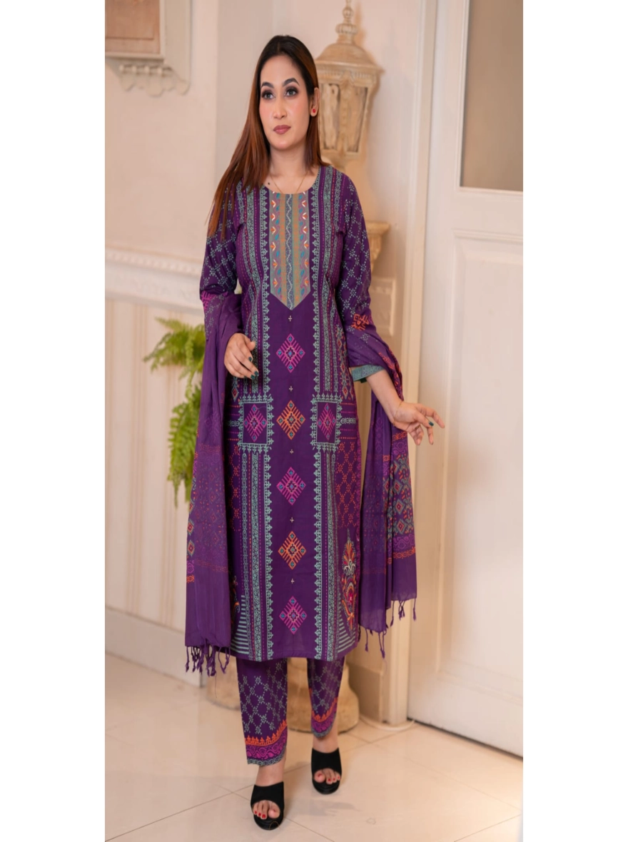 Premium Readymade Cotton Three-Piece Set