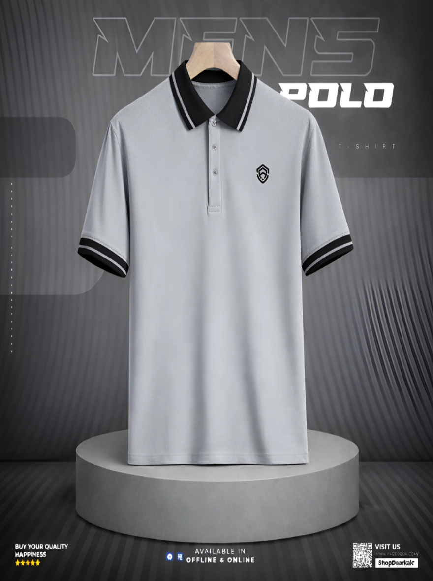 Premium Basic Polo Shirt Ash Color