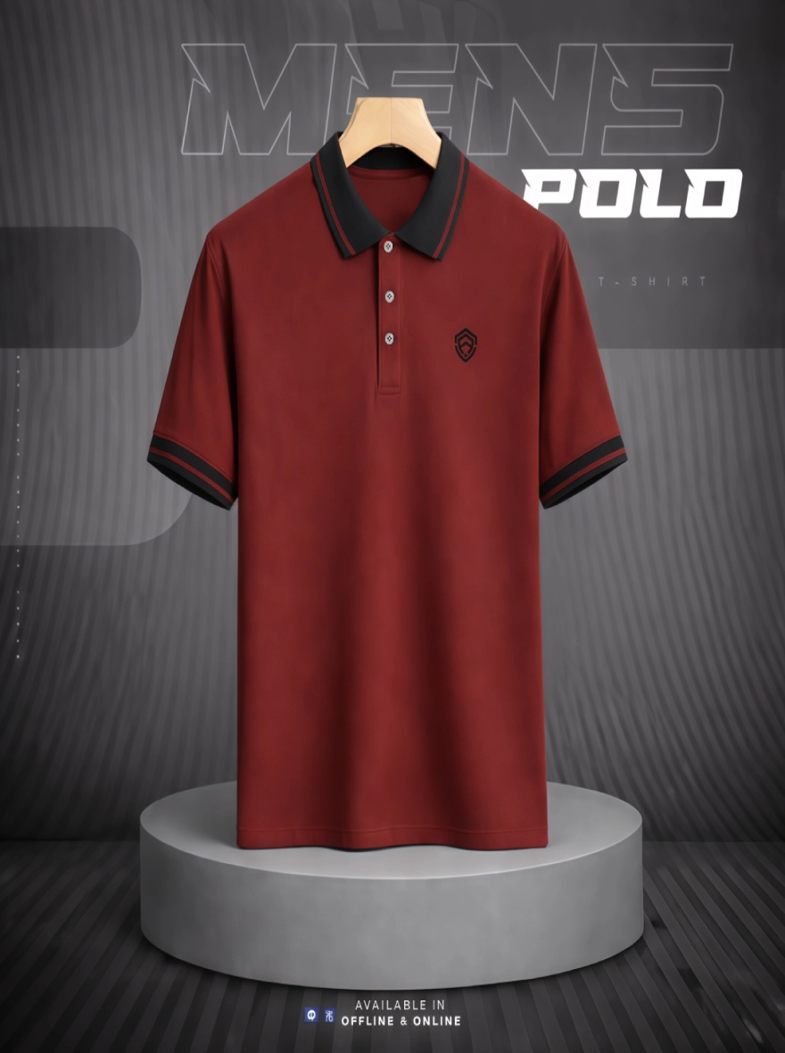 Premium Basic Polo Shirt Maroon Color