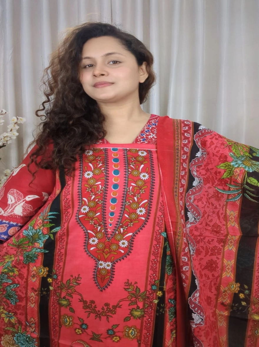 Premium Zam Zam Cotton Digital Printed Unstitched Three-Piece