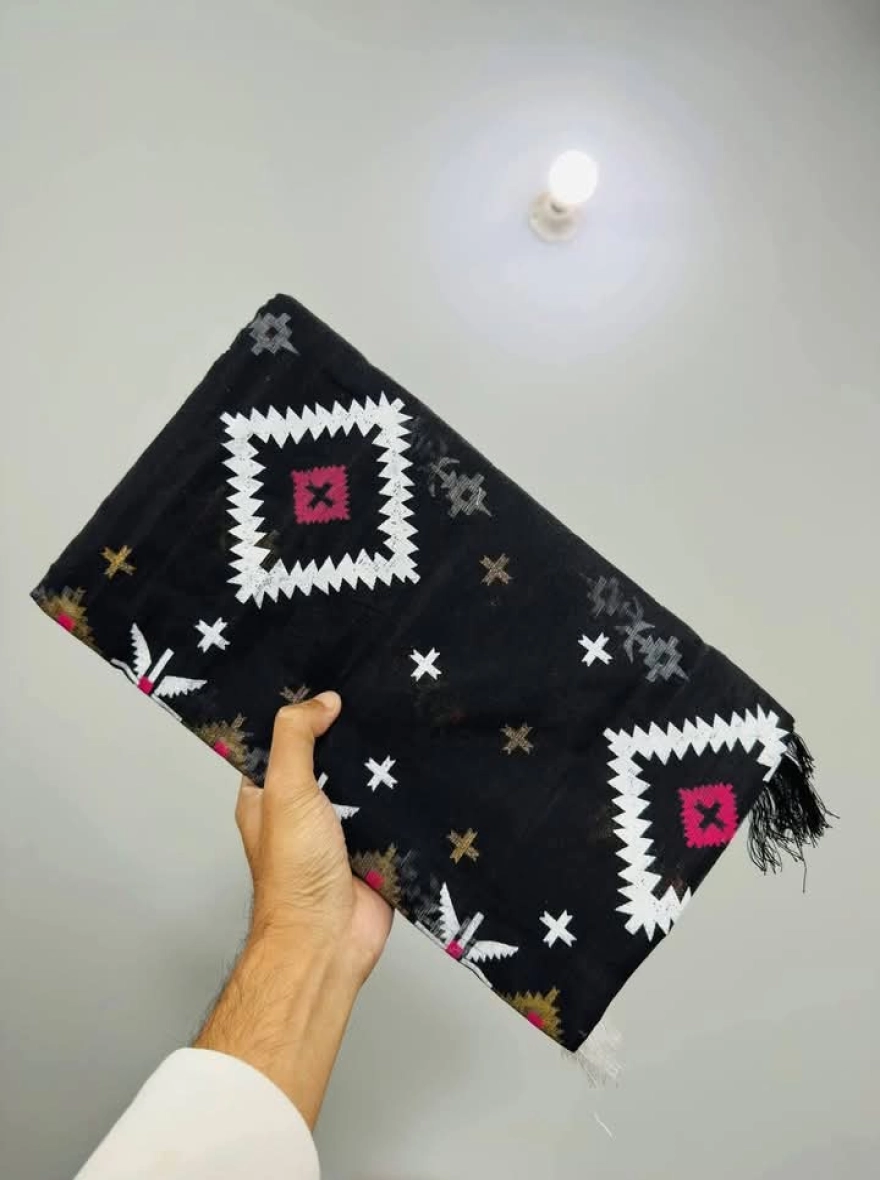 Women's Viral Afsan Print Saree - Exclusive Multi-Color Half Silk (12 Haat)