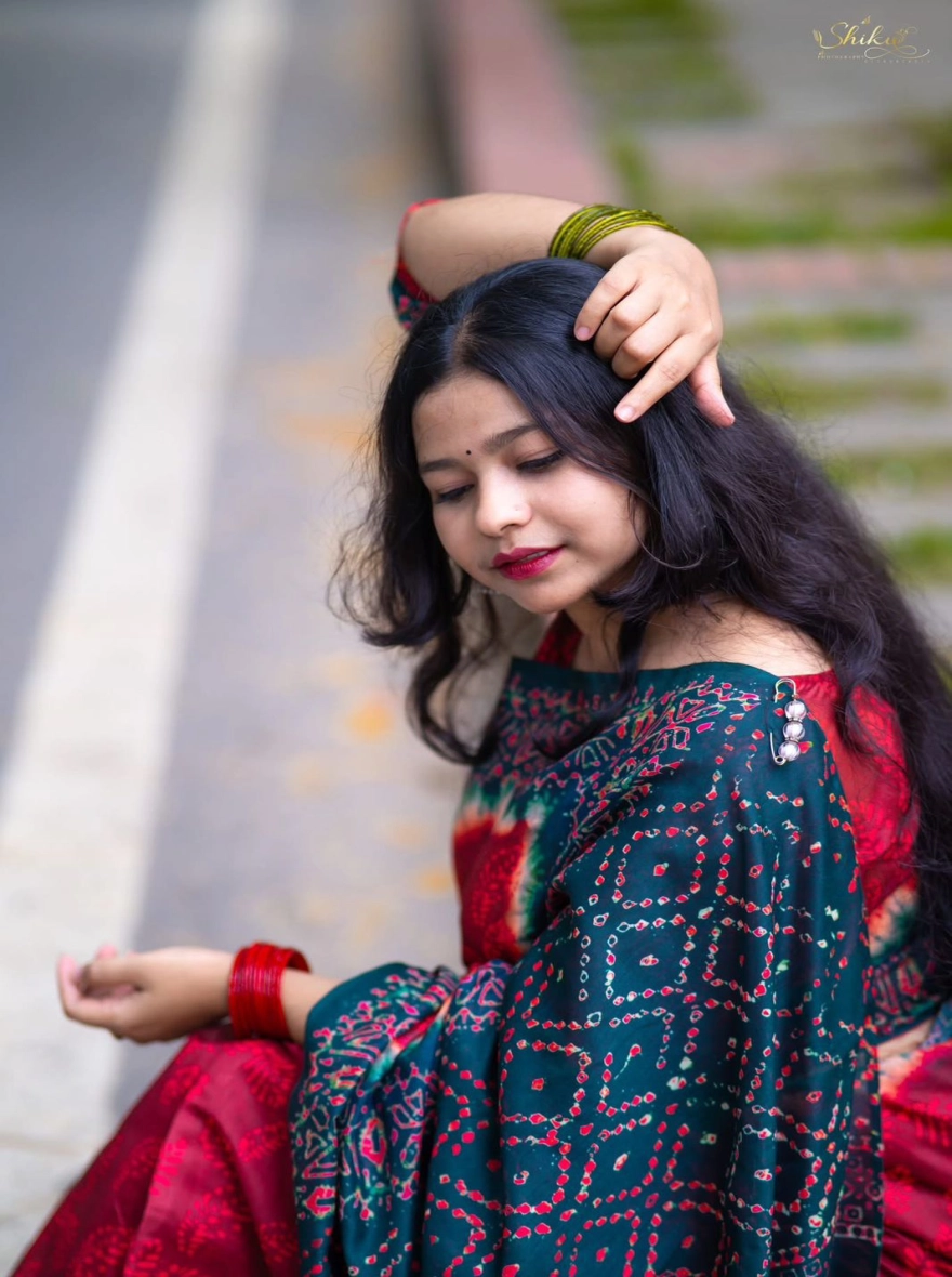 Women's Viral Chanderi Silk Saree - Artistic Butterfly & Floral Edition