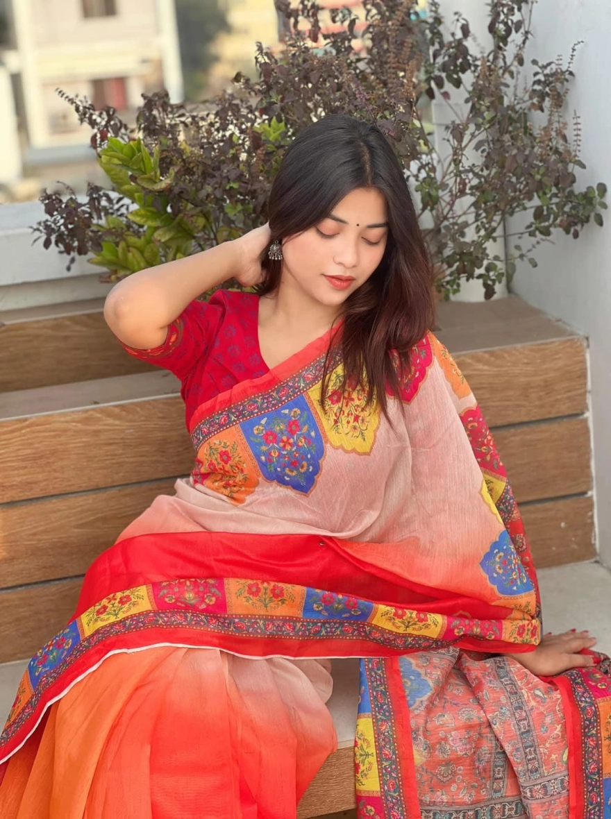 Women's Falguni Special Chanderi Silk Saree - Vibrant Multi-Color Festive Edition