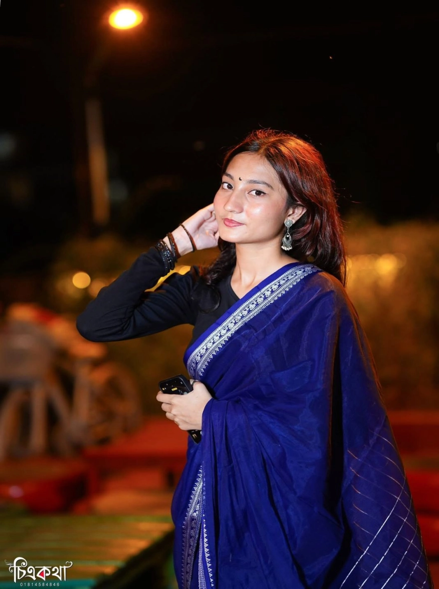 Women's Trendy HalfSilk Nakshi Pair Saree – Royal Blue & Silver Elegance