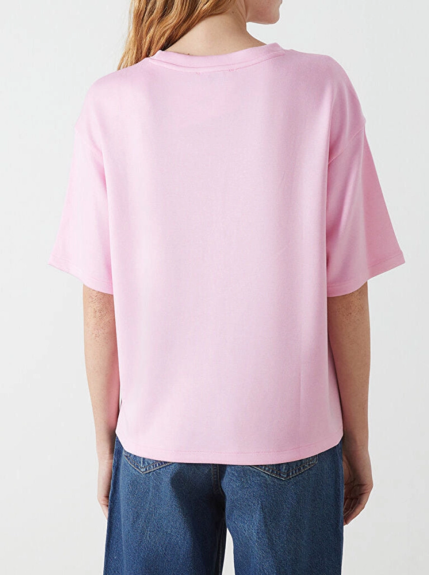 JE T'AIME Ladies Oversized Sweat Tee | Pink