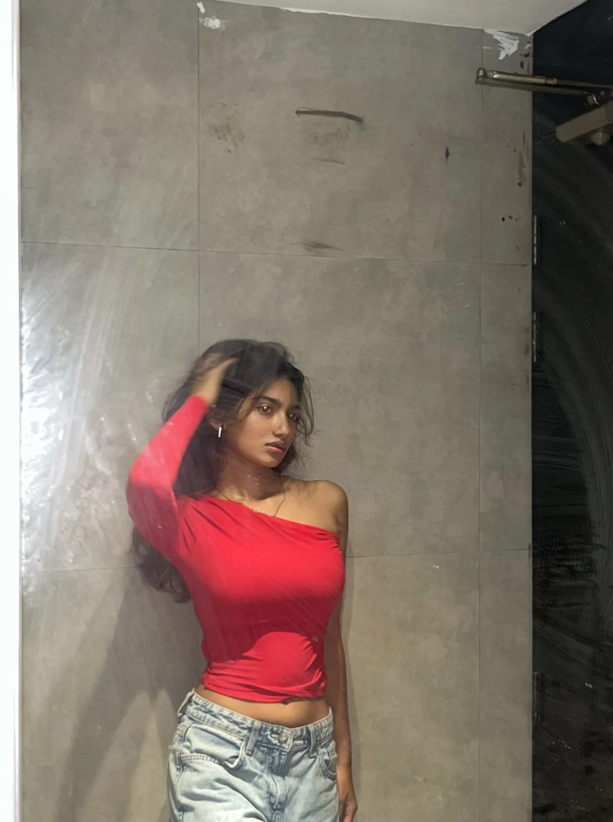 Slash Neck Crop Top | Chilli Red