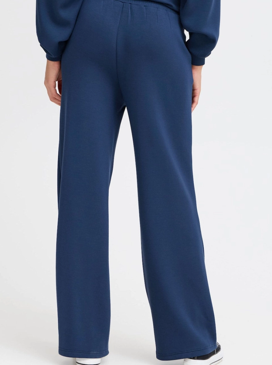 FRAURORA Blue Casual Straight Fit Pants for Women | Mid Raise Jeggings