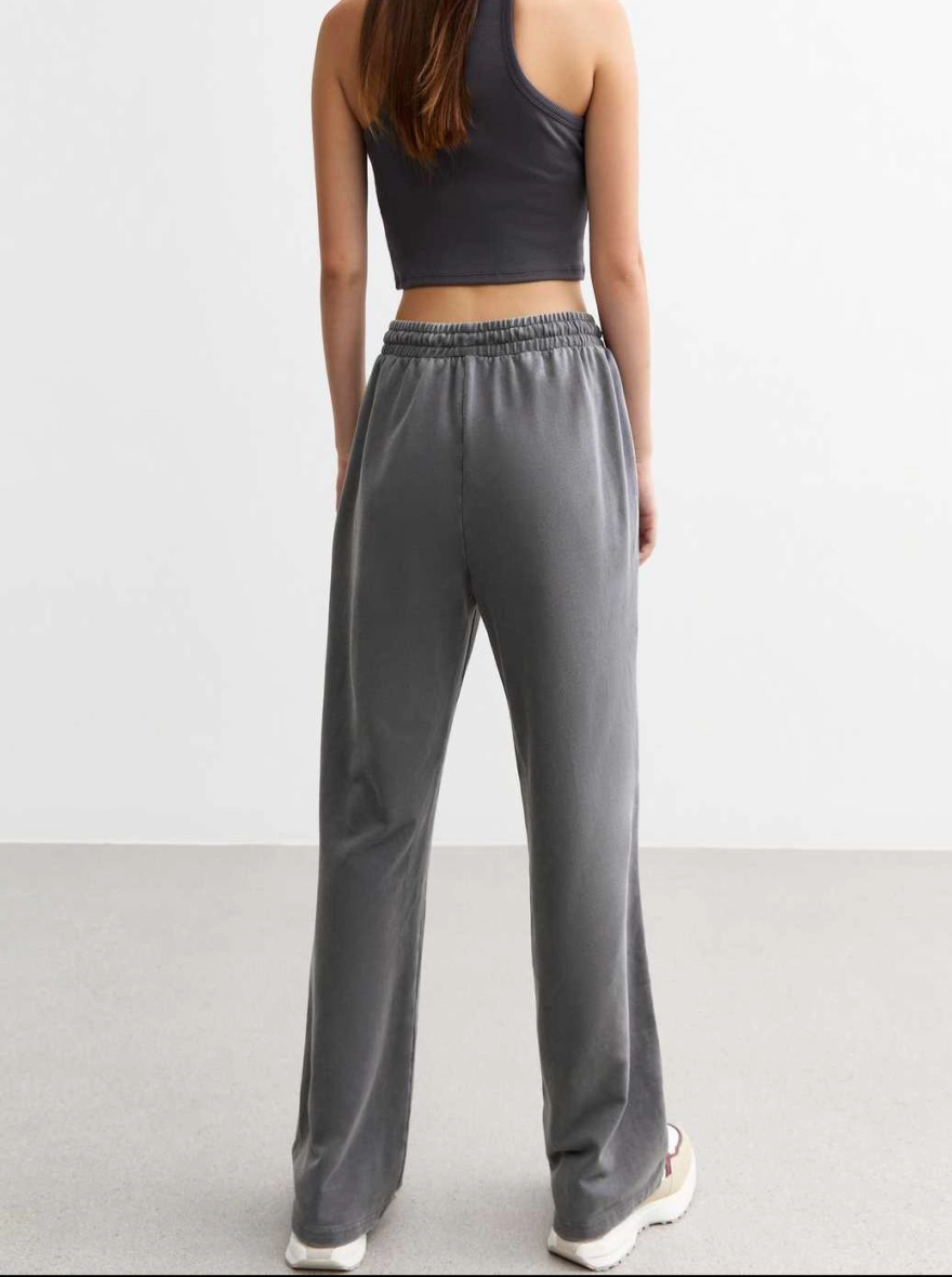 Washed High/Mid Waist Women’s Grey Heavyweight Joggers