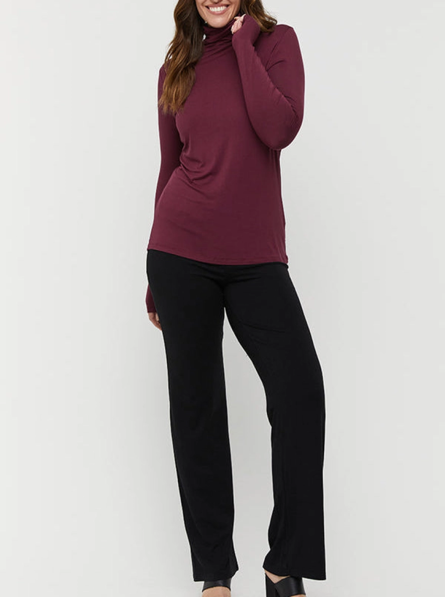 Women’s Maroon Turtle Neck Top – Elegant Winter High Neck