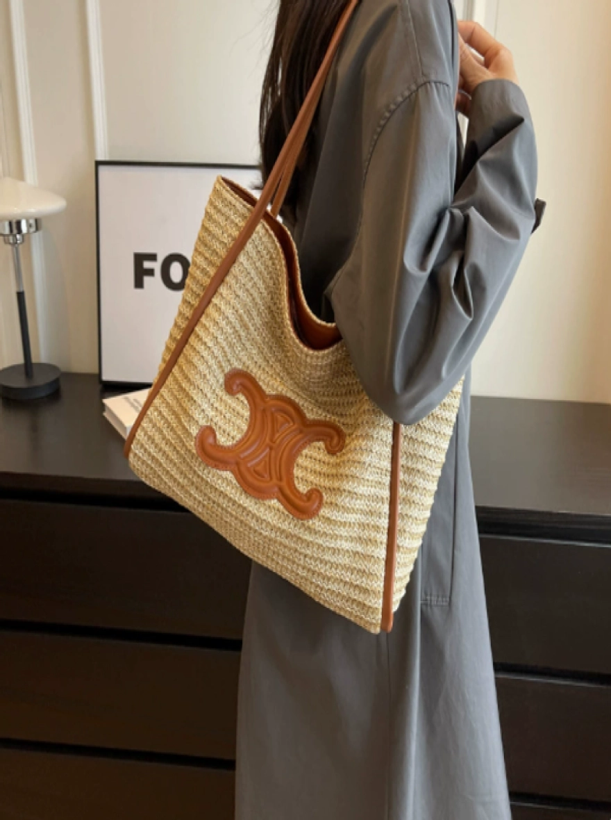 Elegant Sun Straw Tote Bag