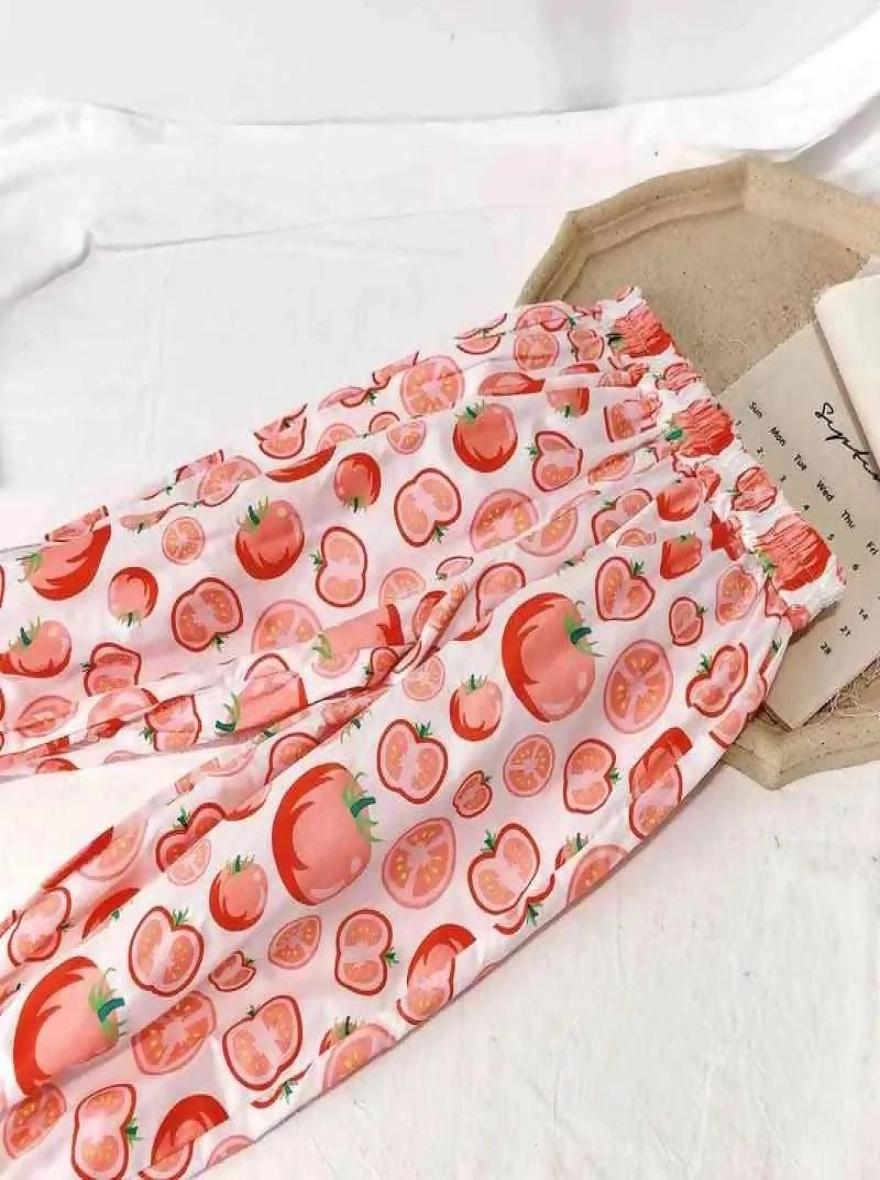Garden Fresh Tiered Tomato Print Top & Pant Set
