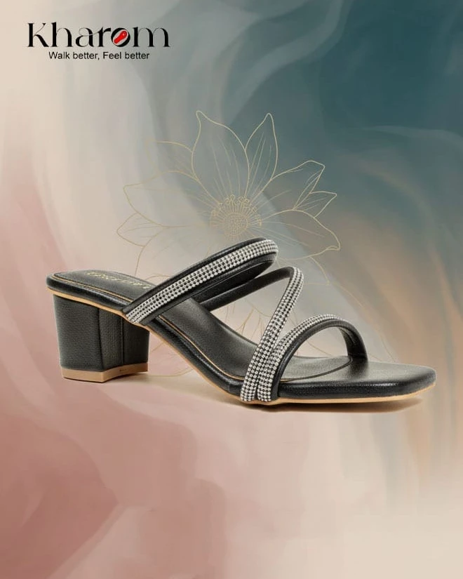 Kharom Midnight Stardust 3-Strap Heels