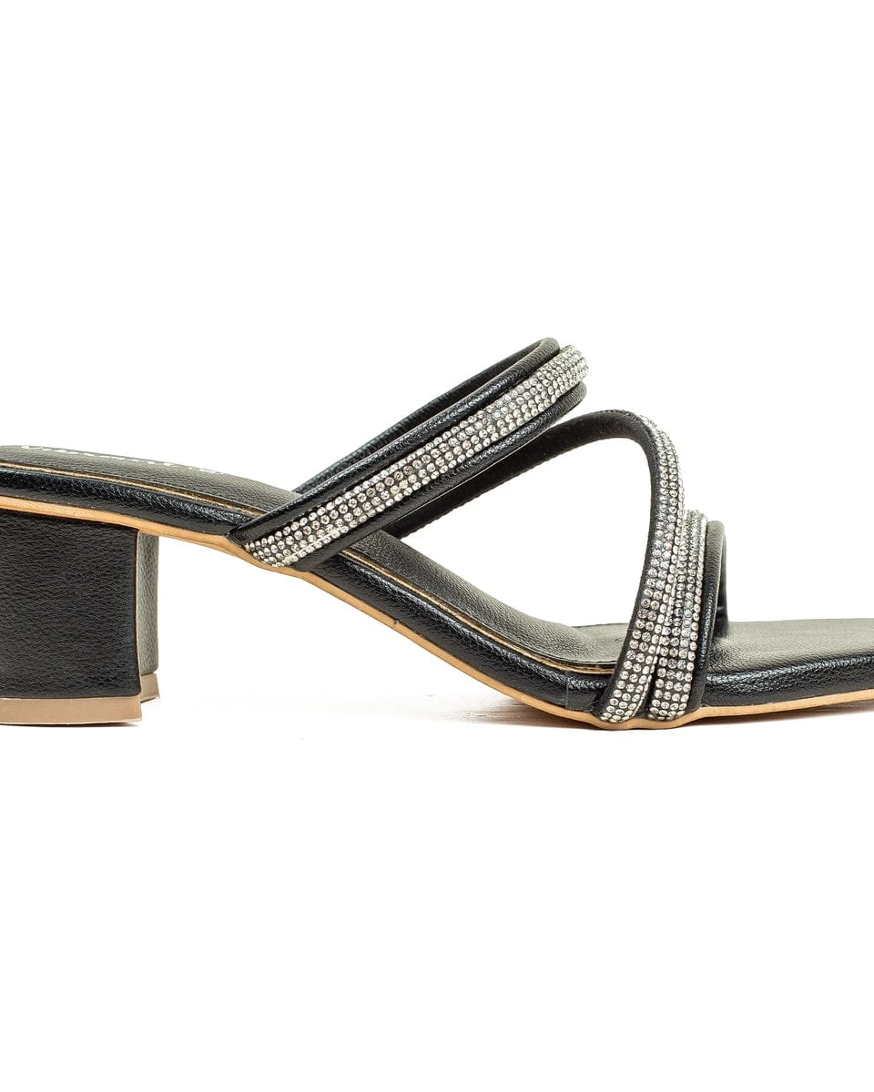 Kharom Midnight Stardust 3-Strap Heels