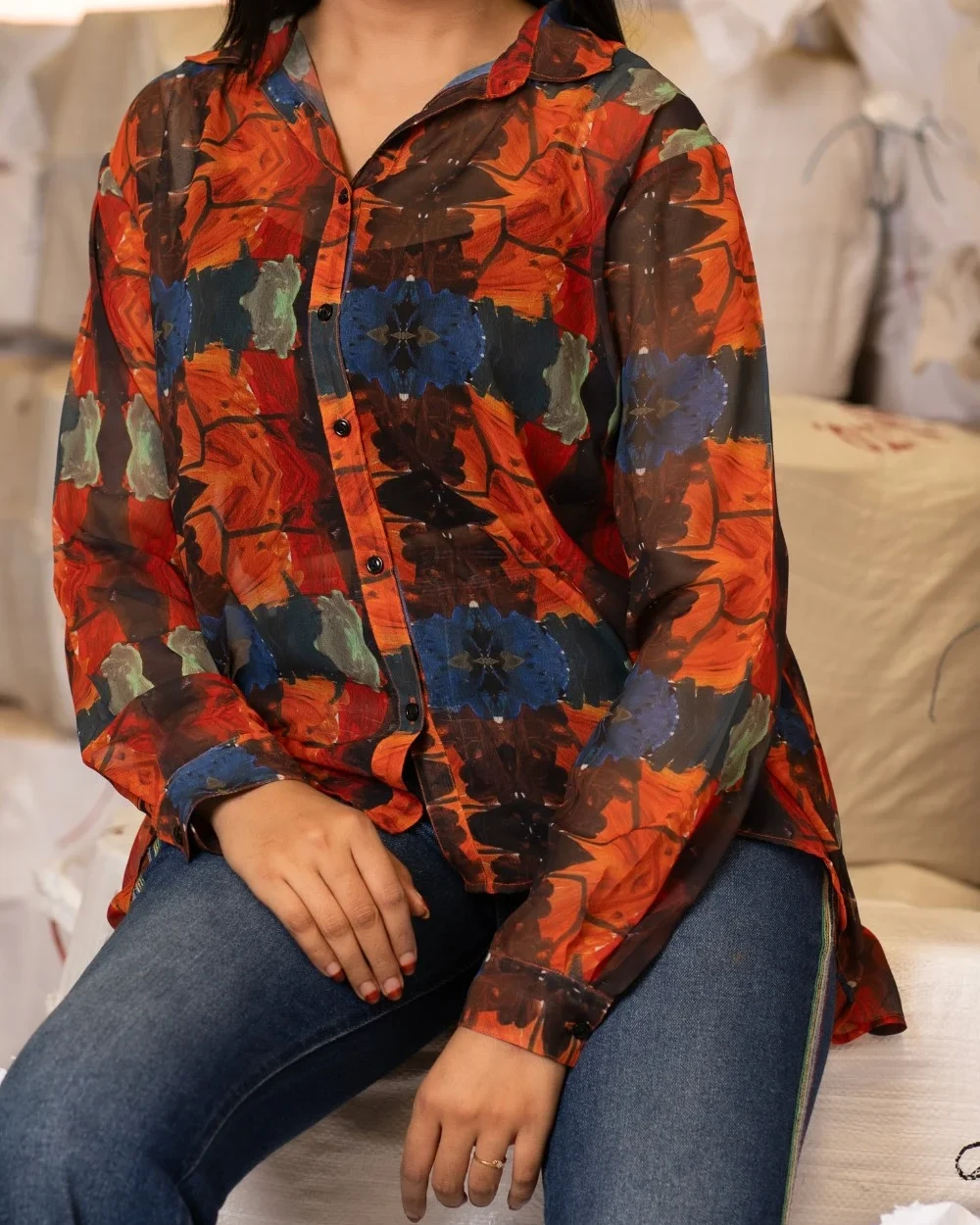 Colorful Abstract Short Tops
