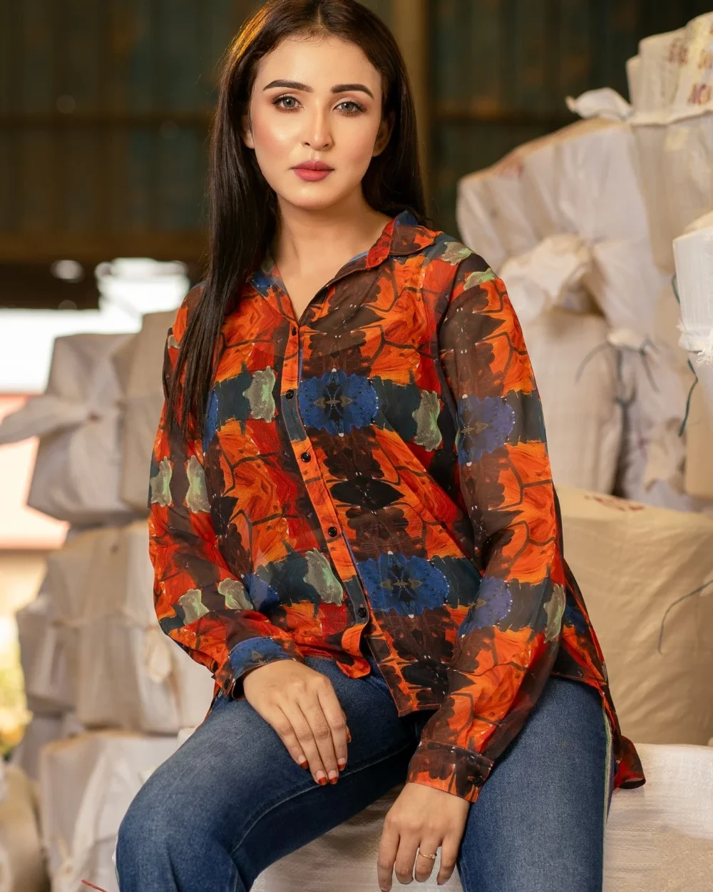Colorful Abstract Short Tops
