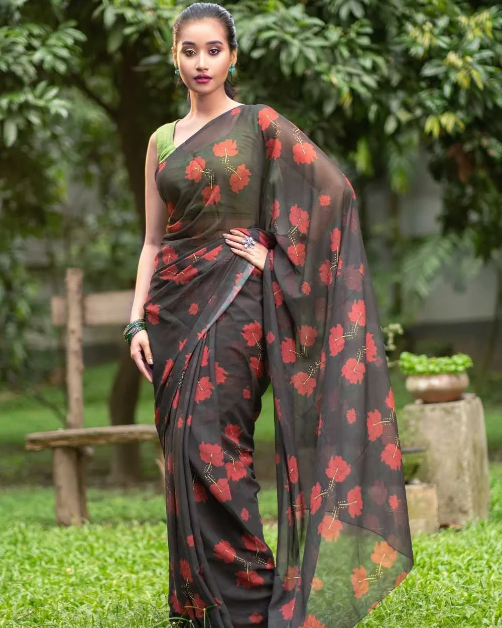 Joba Black Saree
