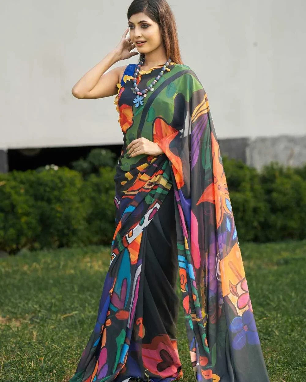 Tropical Forest Saree