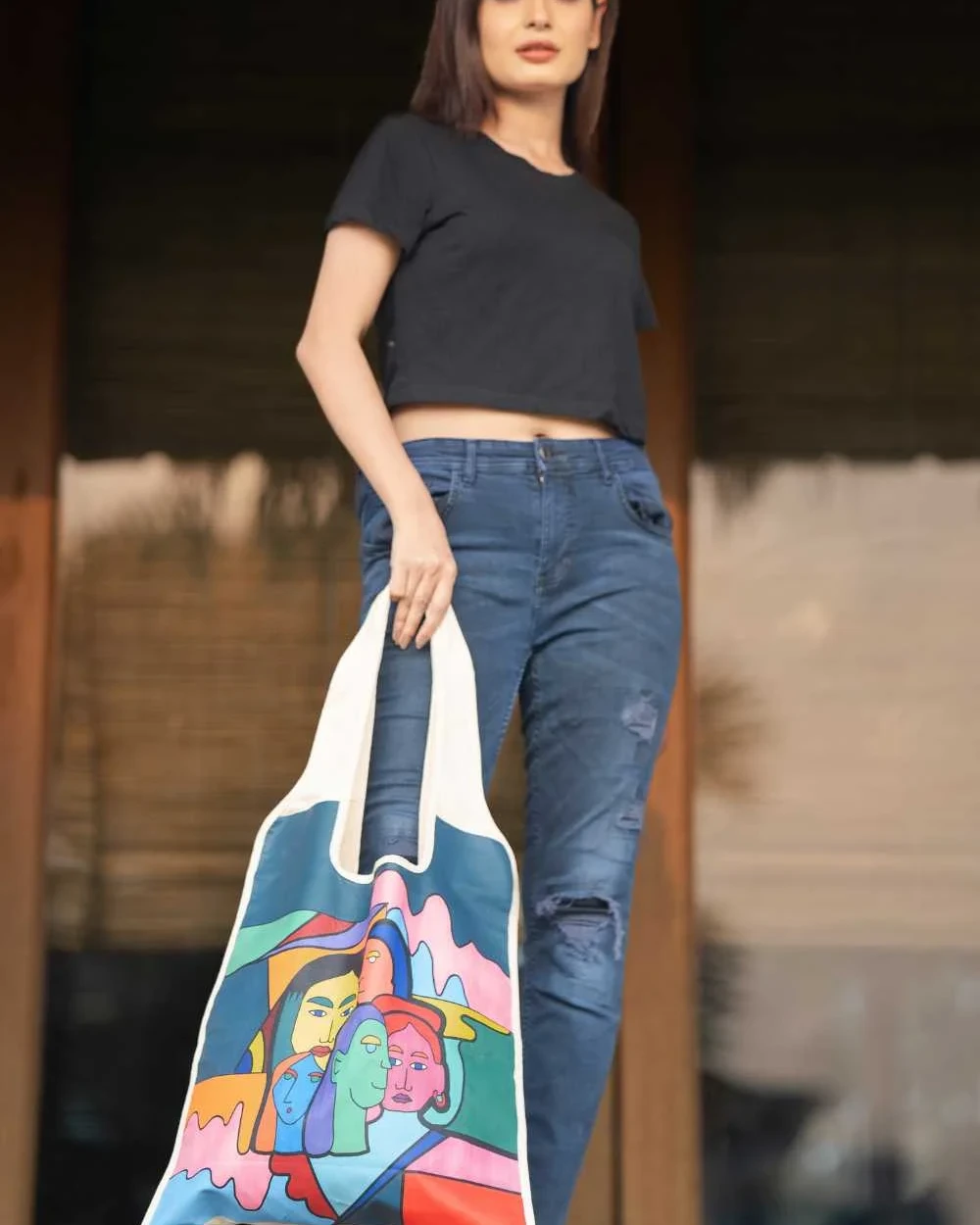 Faces Tote Bag