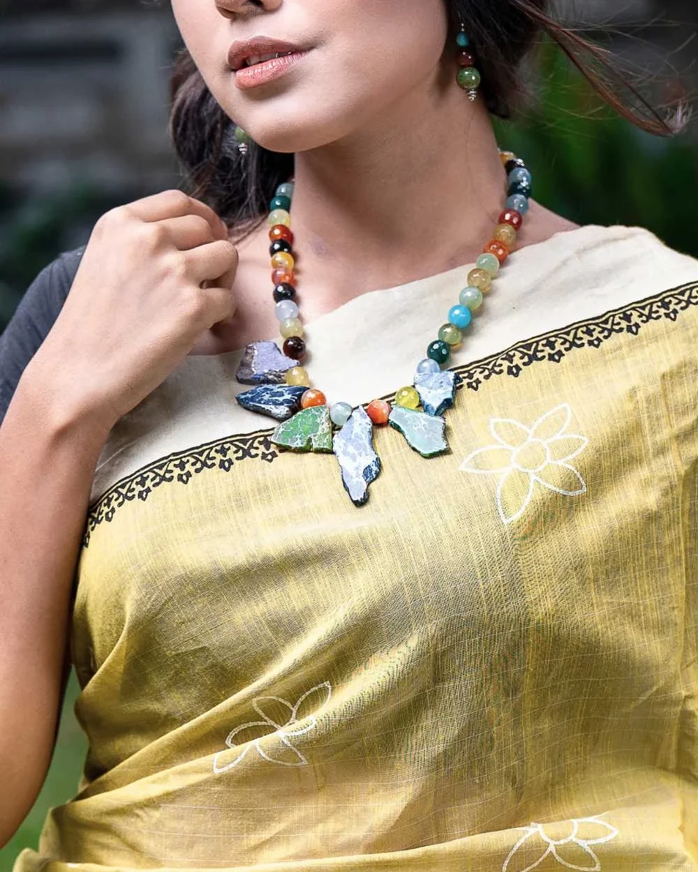 Semi-Precious Stone Necklace Multicolor