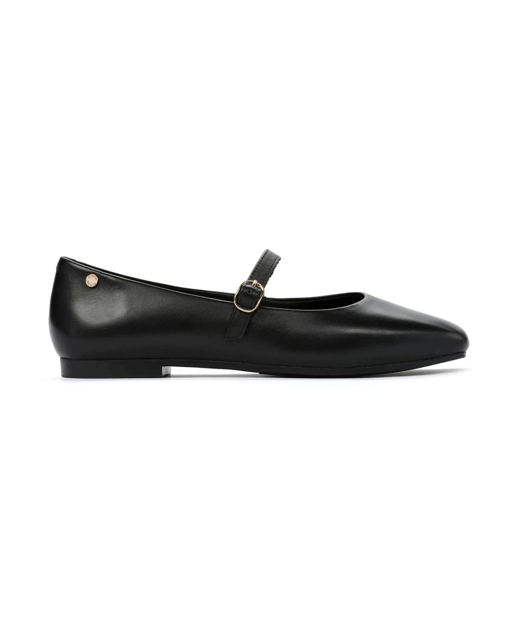 Eloise Buckle-Strap Leather Ballerinas