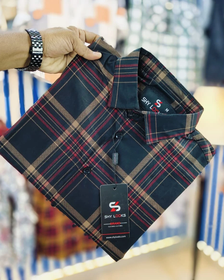 Rustic Mahogany Tartan Cotton Shirt