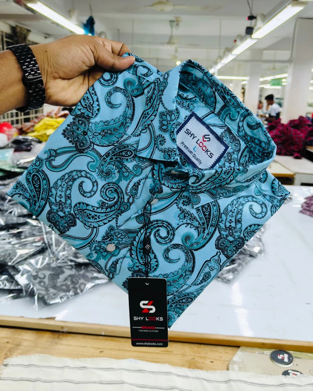 Monochrome Royal Paisley Cotton Shirt