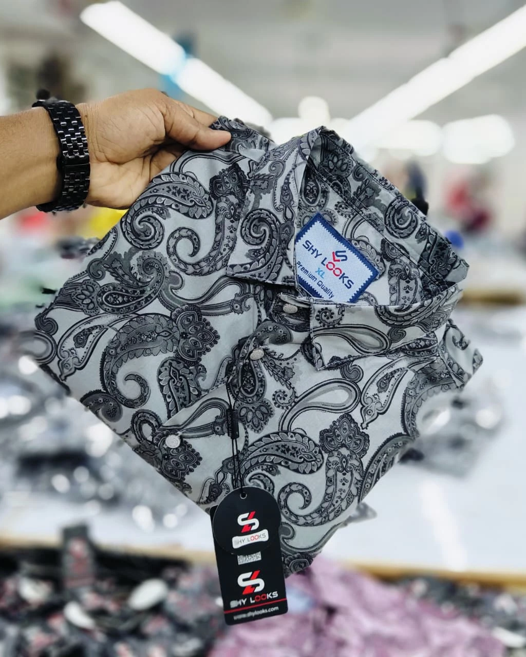 Monochrome Royal Paisley Cotton Shirt